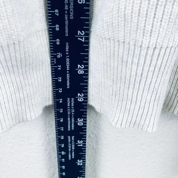 EDDIE Bauer Sweater Cream Knit Varsity Stripe V Pullover Casual Sz X Large Tall - Picture 10 of 13